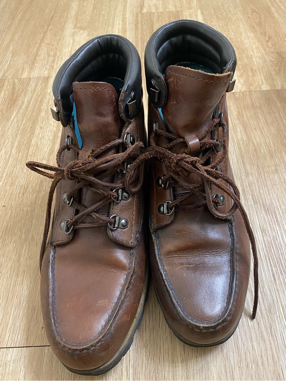 Men's Brown Leather Lace-Up Hiking Boots